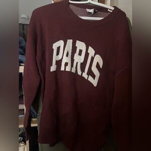 Pink Rose Burgundy Sweater with White Lettering